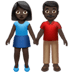 👫🏿 woman and man holding hands: dark skin tone display on Apple